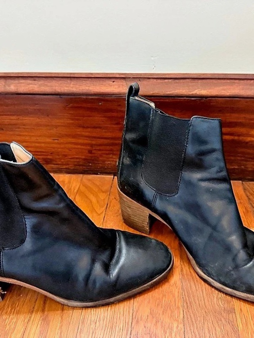 Madewell Black Ankle Boots Block Heel